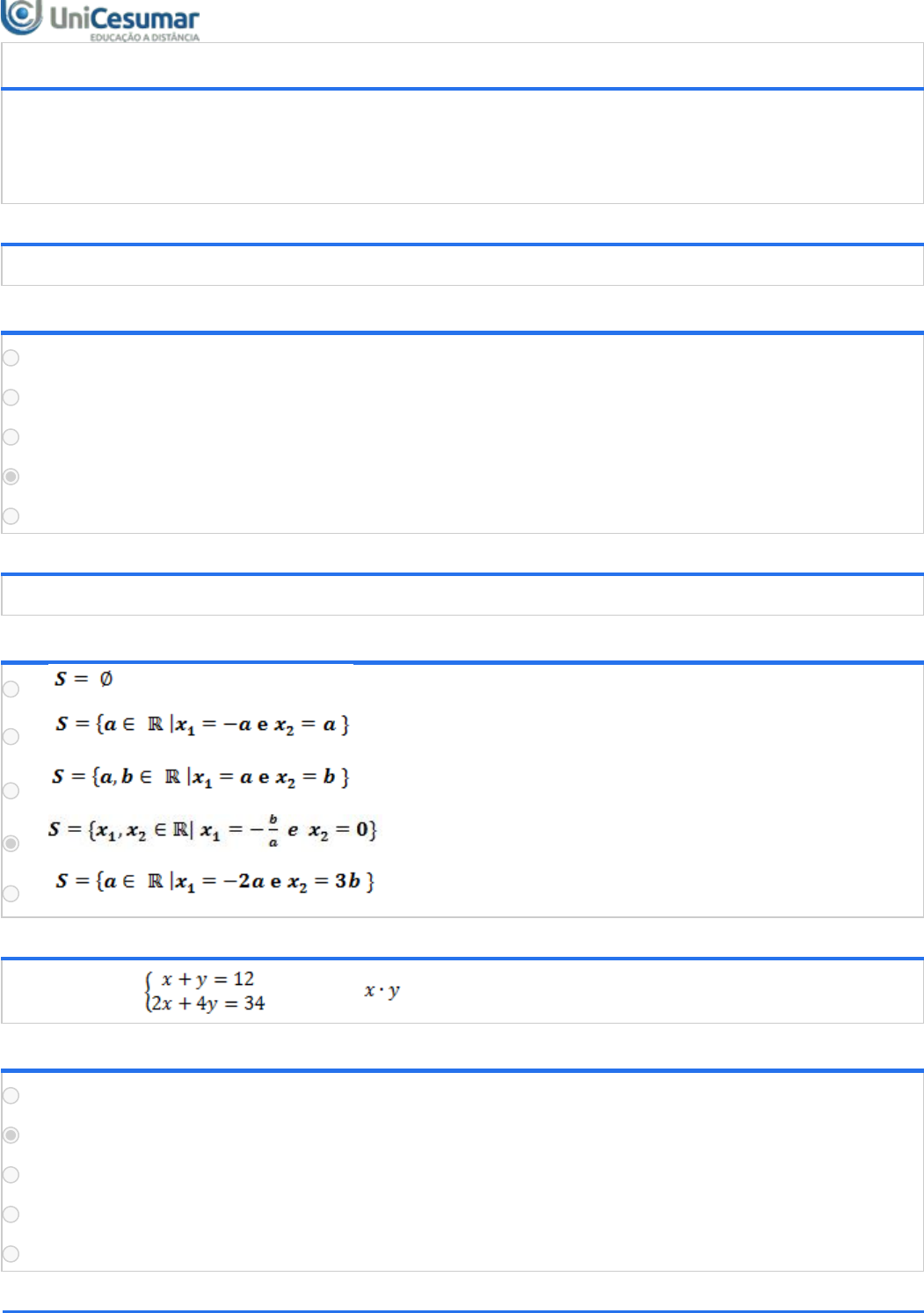 Microsoft word exercicio matemática com gabarito equações do 2º grau