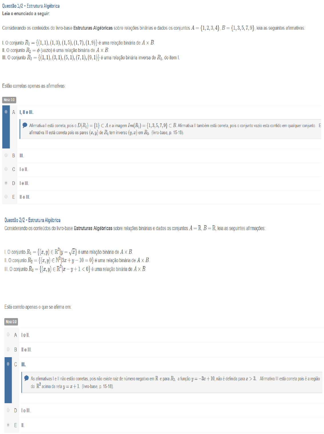 Estrutura Algebrica Estruturas Algébricas