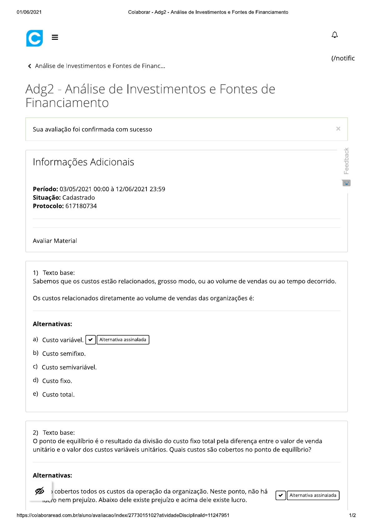 Adg2 - Análise De Investimentos E Fontes De Financiamento - Análise De ...