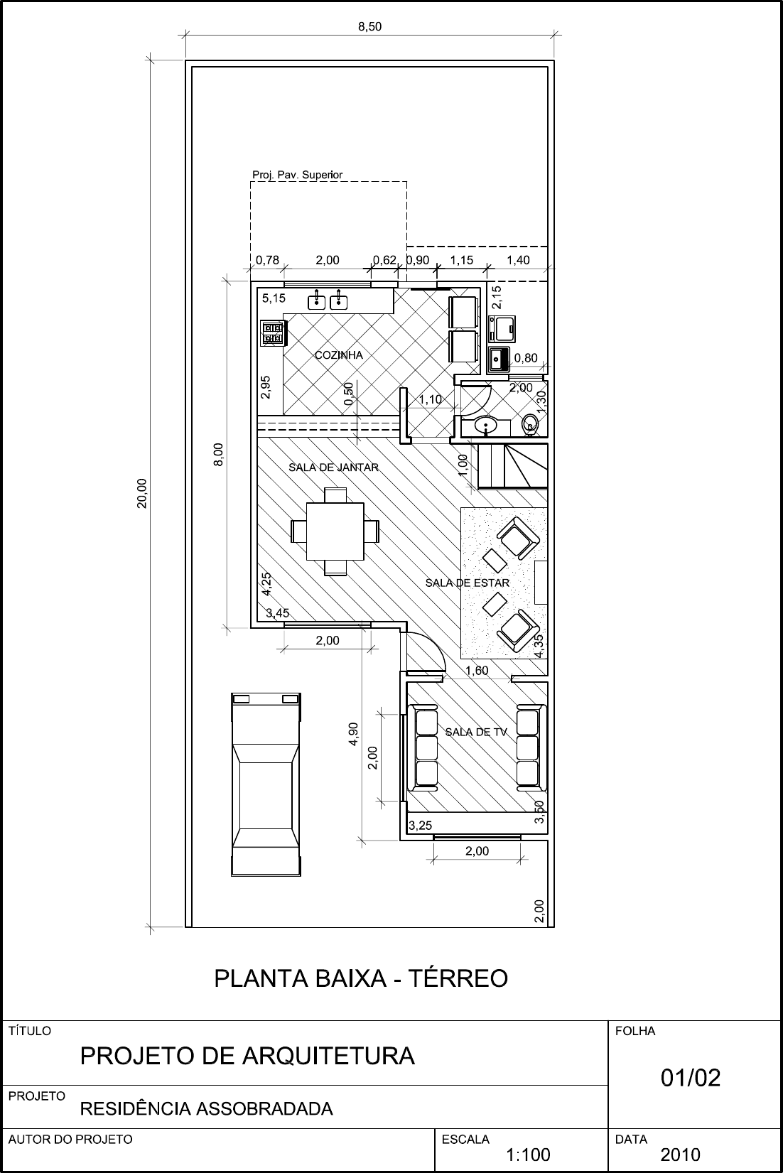 Planta de sobrado revit projeto gratis 