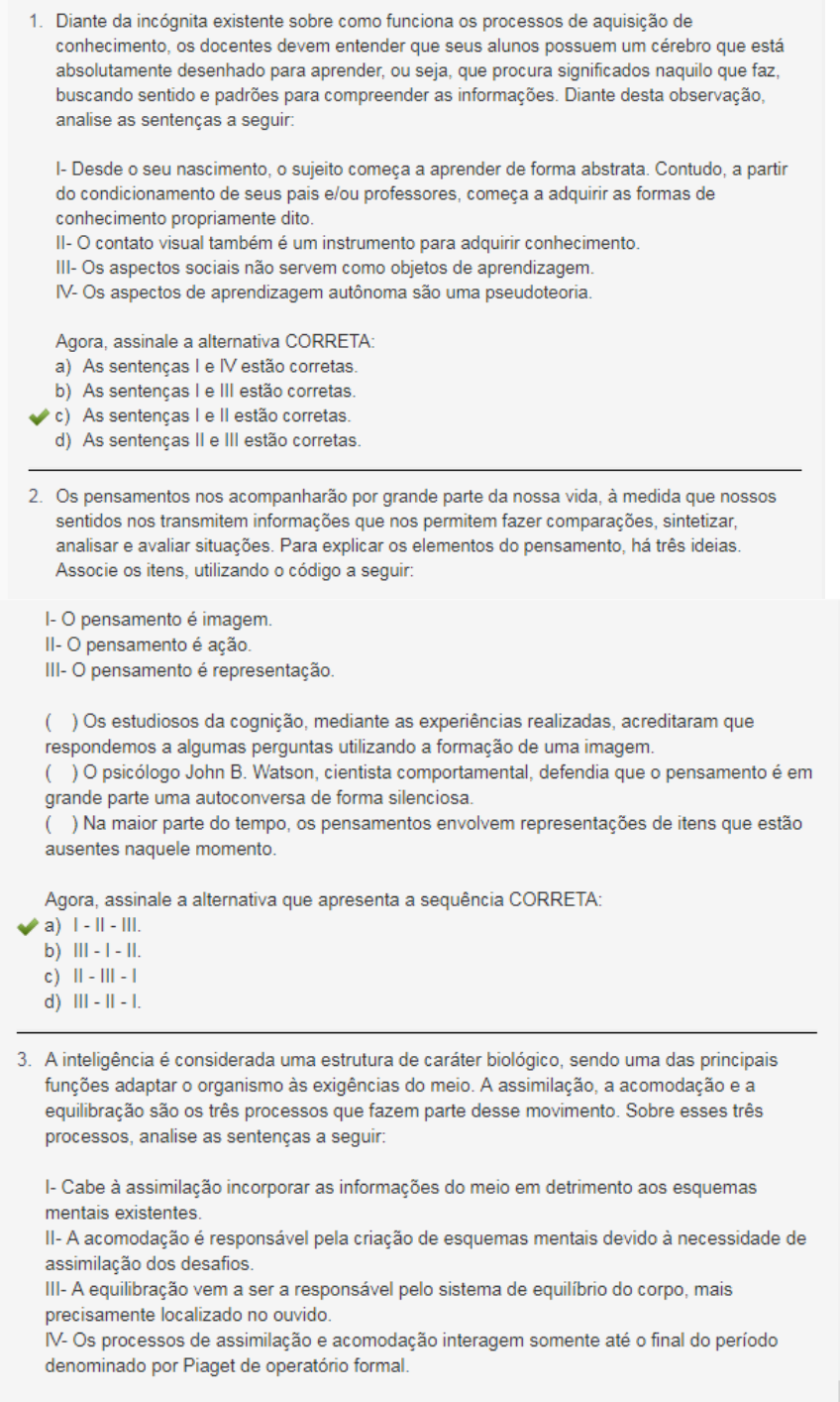 Prova Final Objetiva - Psicologia Da Educação E Da Aprensizagem