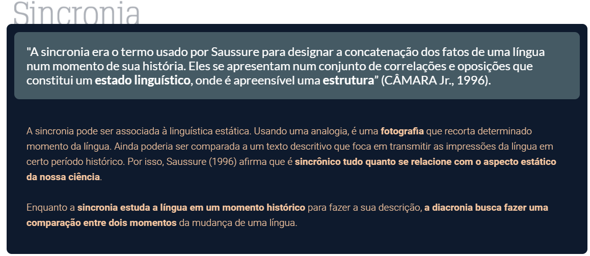 Saussure - Dicotomia Diacronia - Pedagogia