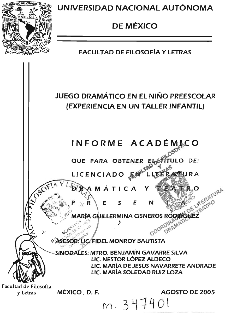 Juego dramatico en el nino preescolar experiencia de un taller