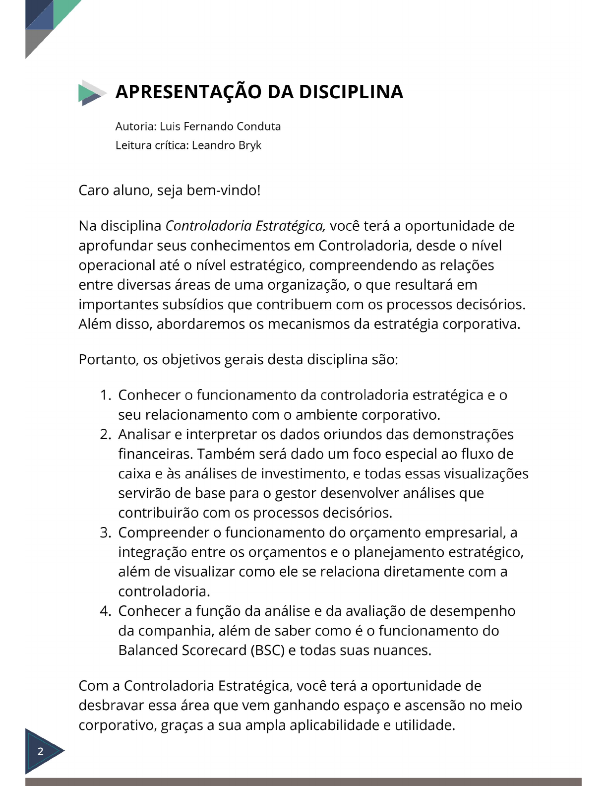 Controladoria Estrat gica Controladoria Estrat gica II