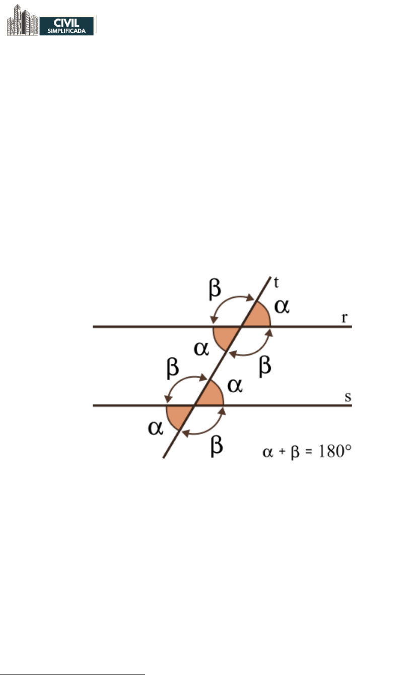 ÂNGULOS FORMADOS POR RETAS PARALELAS CORTADAS POR UMA TRANSVERSAL