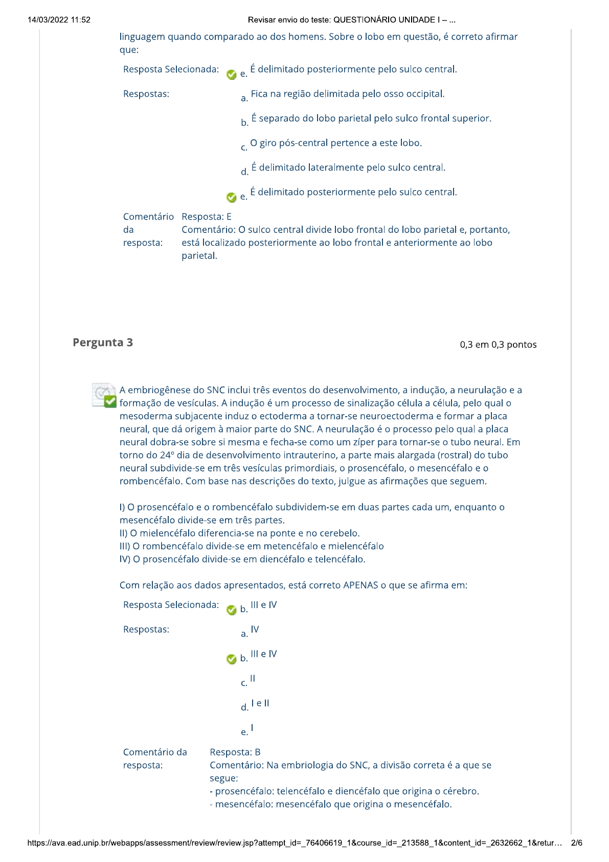 Anatomia Dos Sistemas Questionario I Anatomia Dos Sistemas