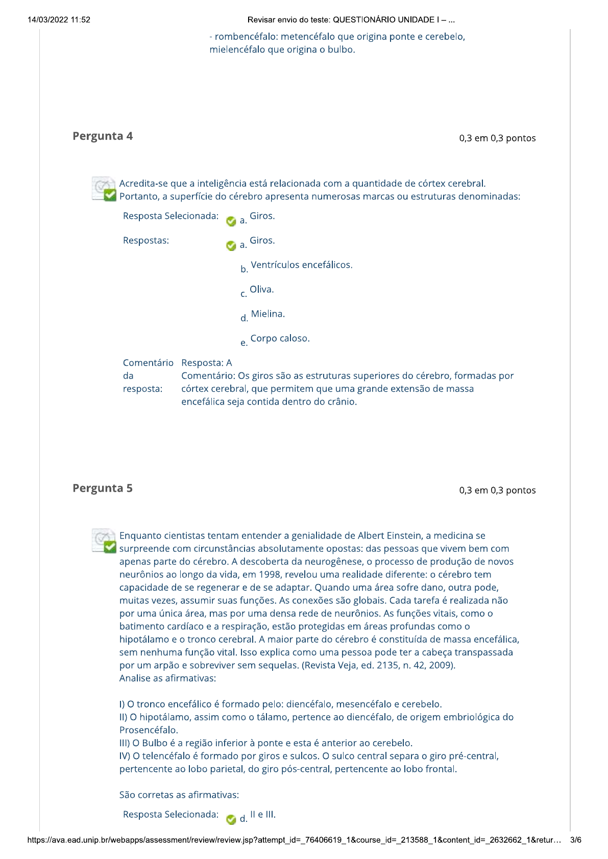 Anatomia Dos Sistemas Questionario I Anatomia Dos Sistemas