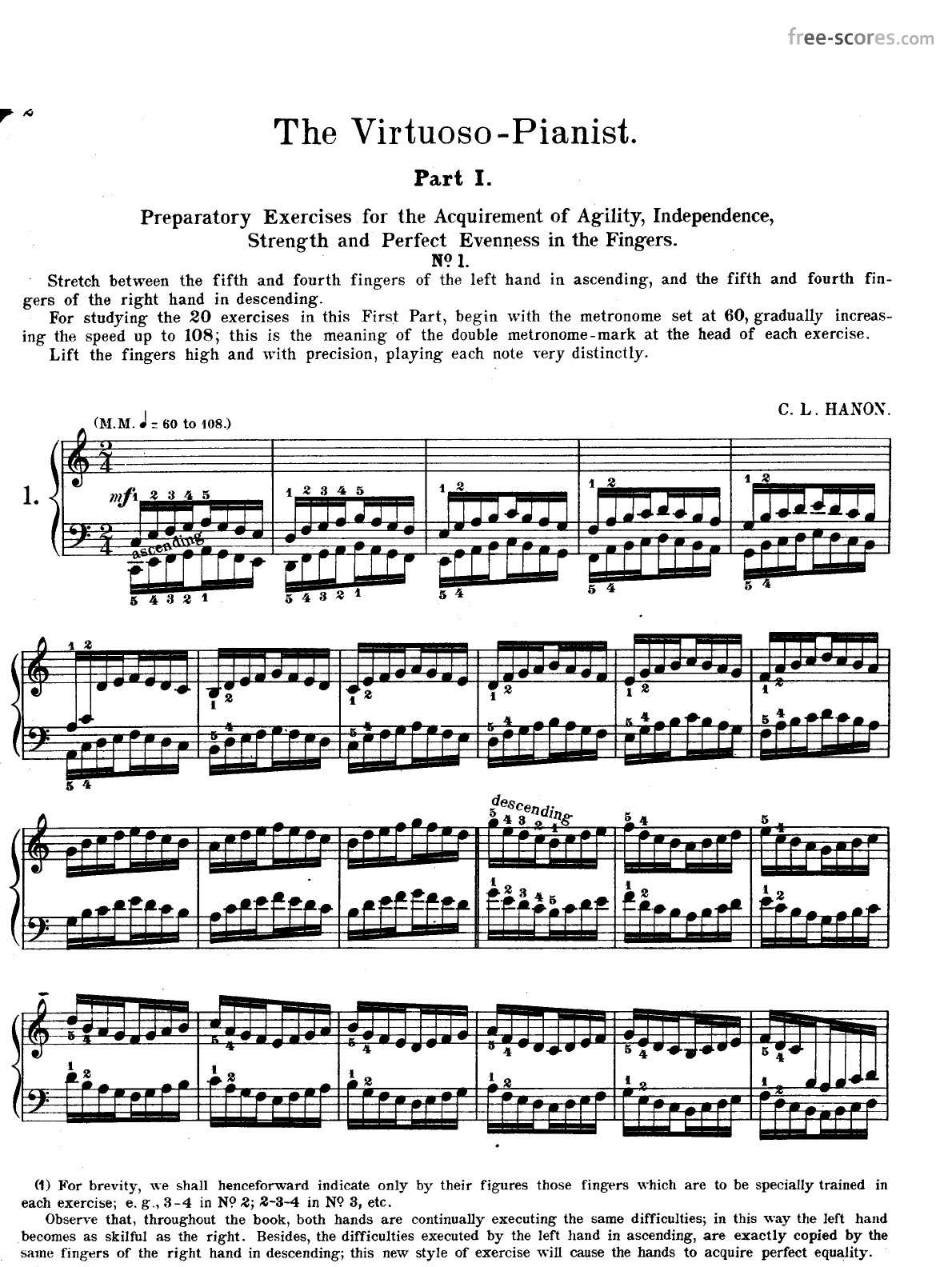 Free-scores com] hanon-charles-louis-le-pianiste-virtuose-en-60-exercices-partie-i-texte-anglais-3543  - Música