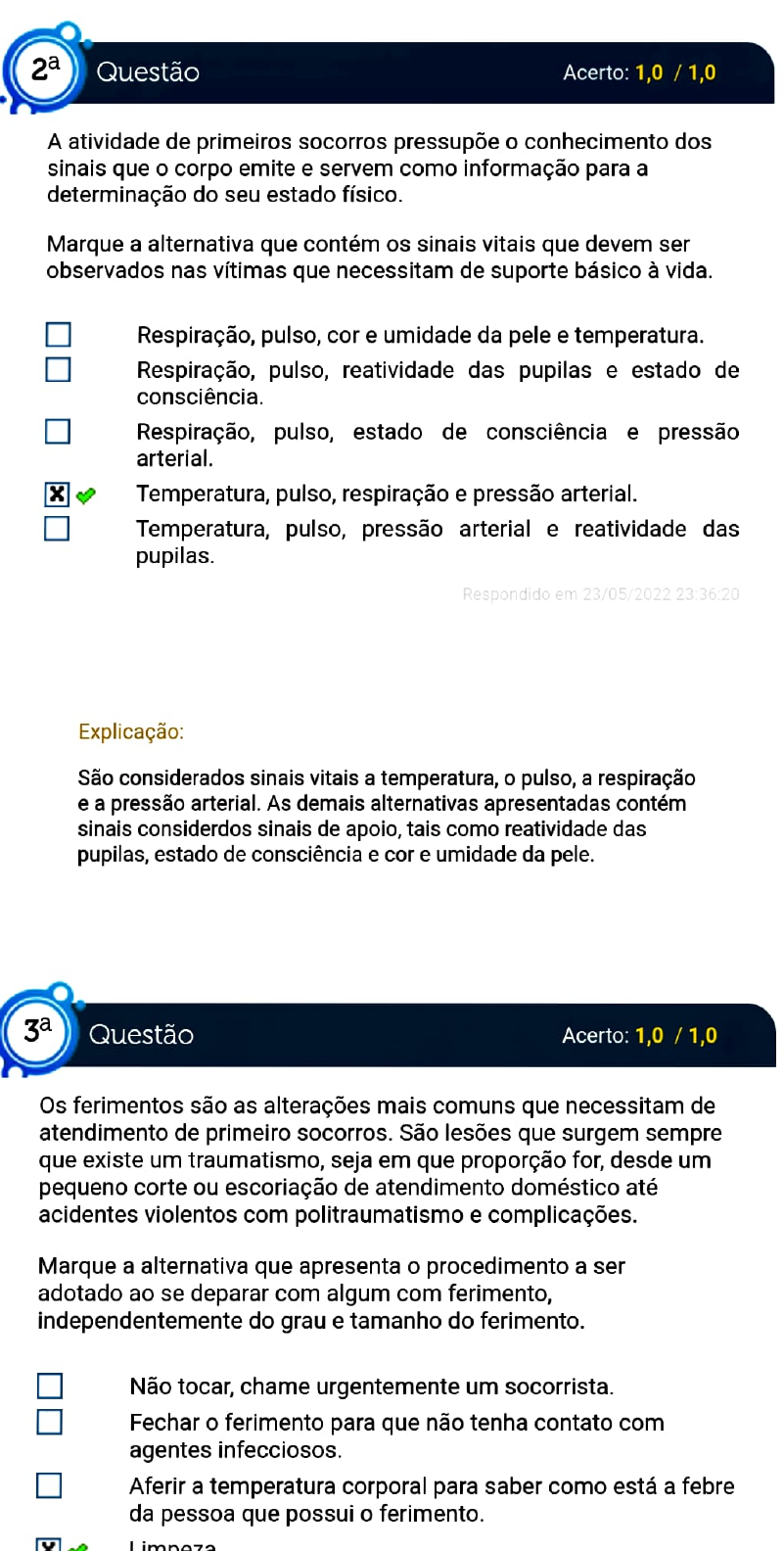 Primeiros Socorros: primeiro contato com a vítima, Artigos