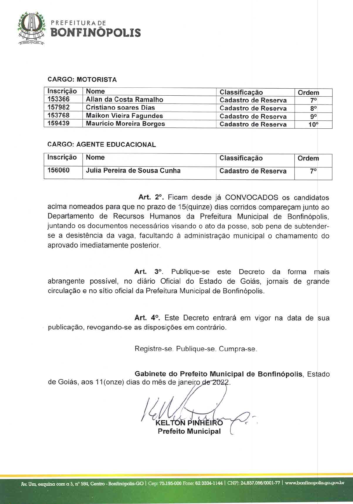 Decreto No 042 2022 Nomeia Servidores Para Cargo De Provimento Efetivo E Da Outras Providencias 0840