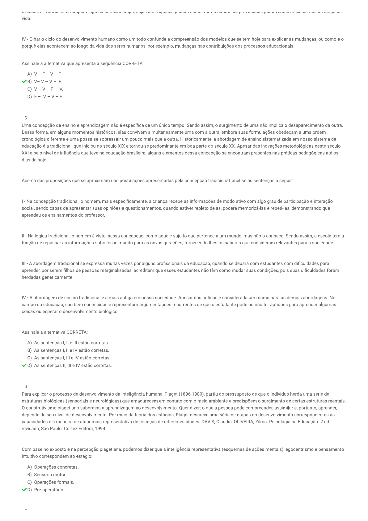 Psicologia Do Desenvolvimento E Da Aprendizagem Gabarito Uniasselvi