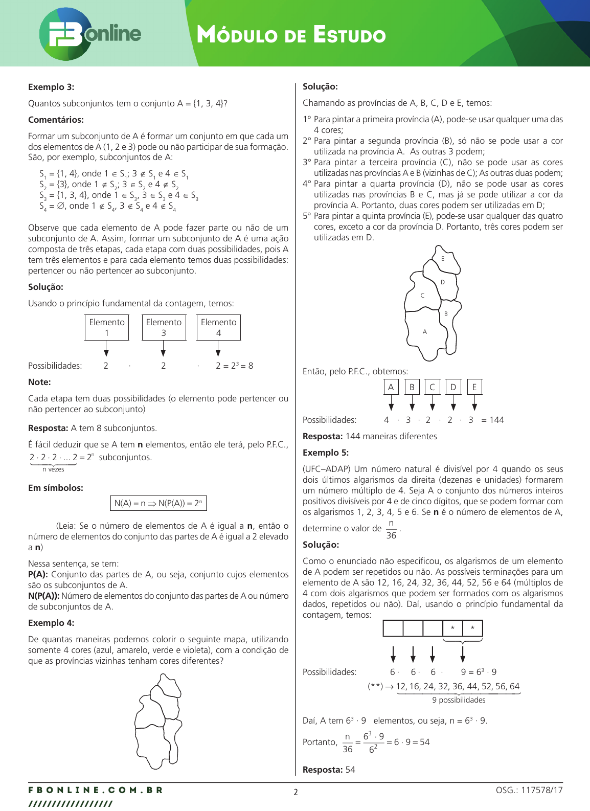 QUESTÃO 35  Princípio Fundamental da Contagem. 