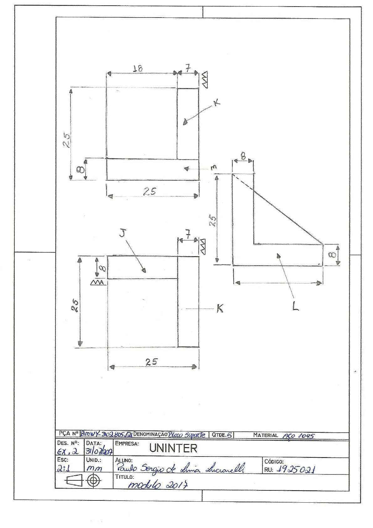 Atividade Pratica De Desenho Técnico Desenho Técnico E Mecânico 6042