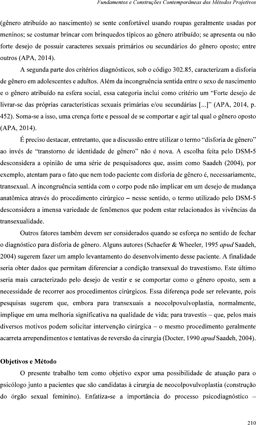 Diferentes Contextos Psicodiagn Stico E Transexualidade Um Estudo