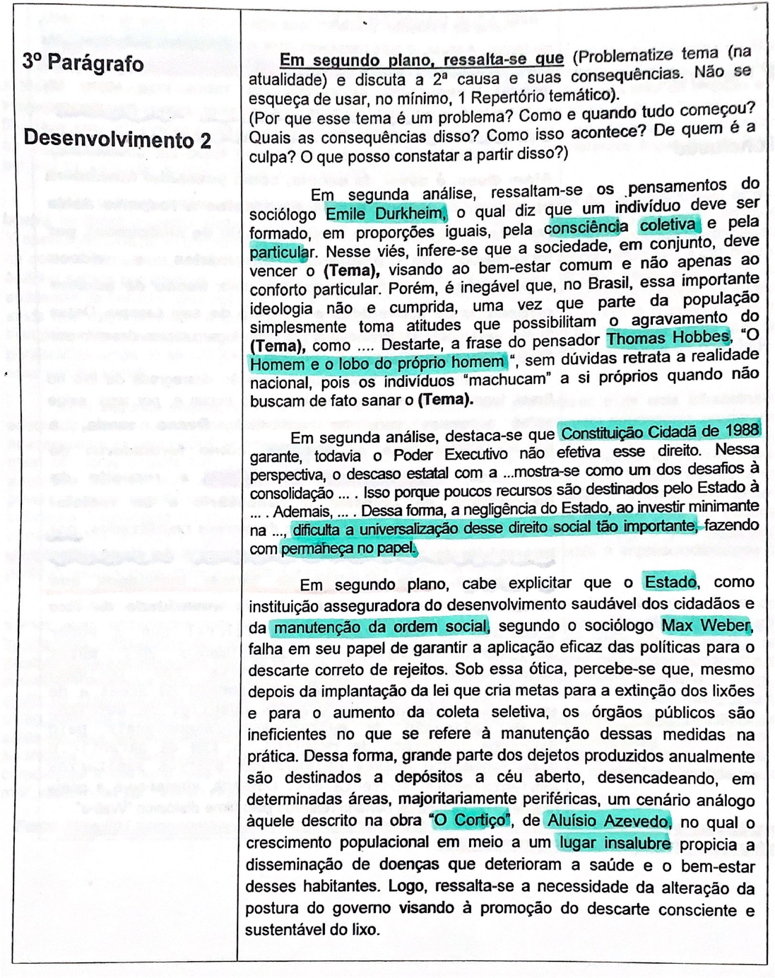 Estrutura Da Redação Nota Mil Enem 8217