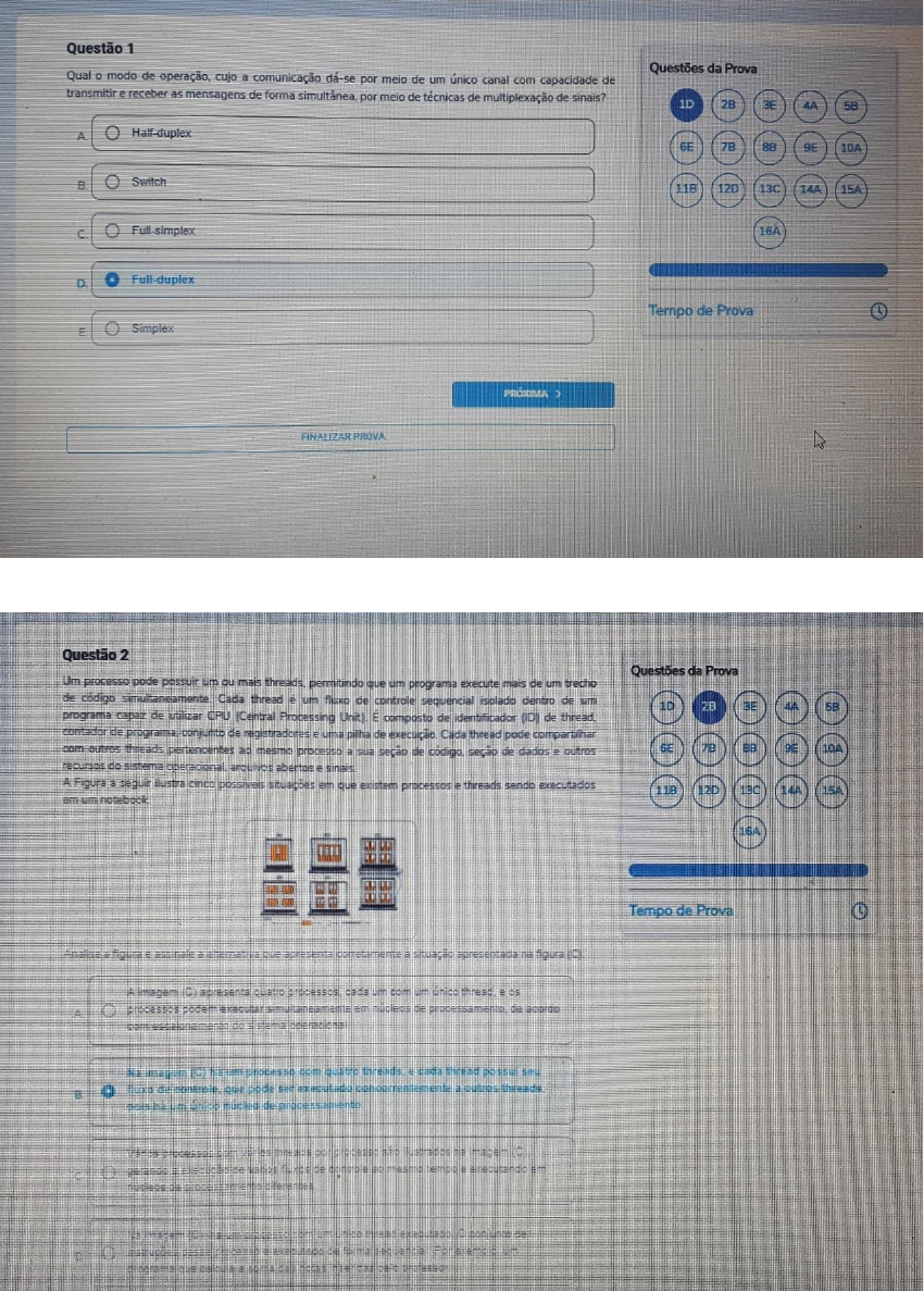 PROVA PRESENCIAL - 1 CHAMADA - REDES E SISTEMAS DISTRIBUÍDOS - A ...