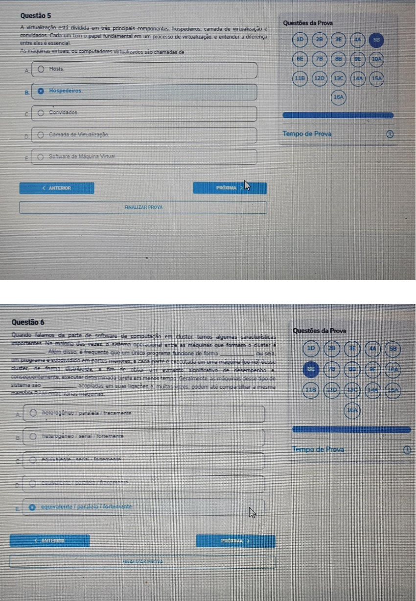 PROVA PRESENCIAL - 1 CHAMADA - REDES E SISTEMAS DISTRIBUÍDOS - A ...