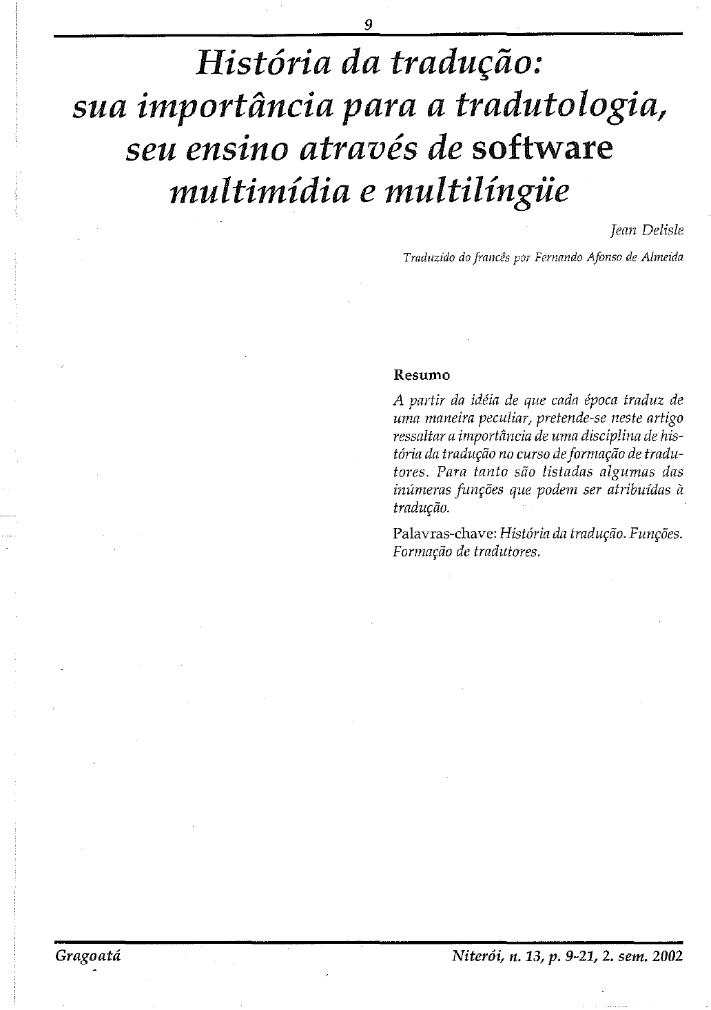 PDF) Translation as Approach/Tradução como Abordagem