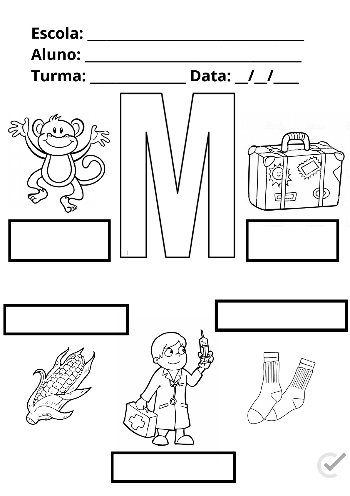 Atividade de completar as palavras com a letra O.