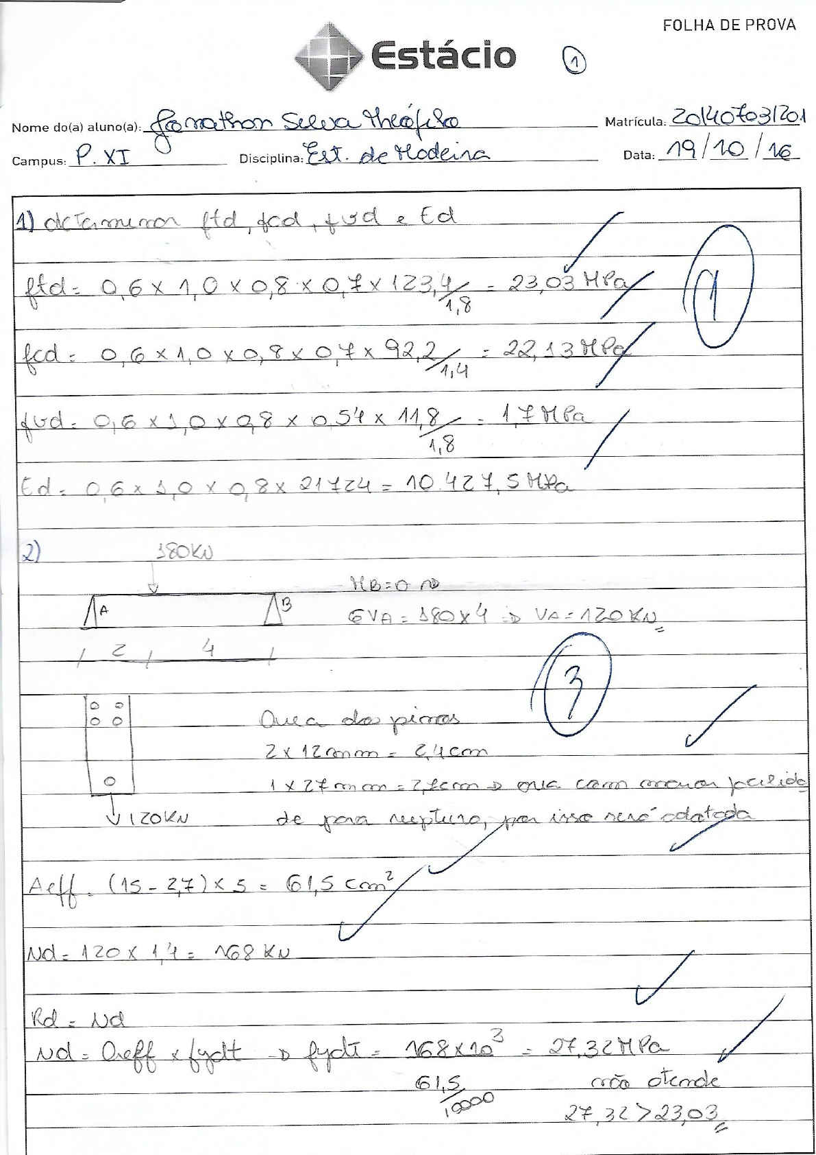 Estrutura de madeira - Av1 Estrutura de Madeira