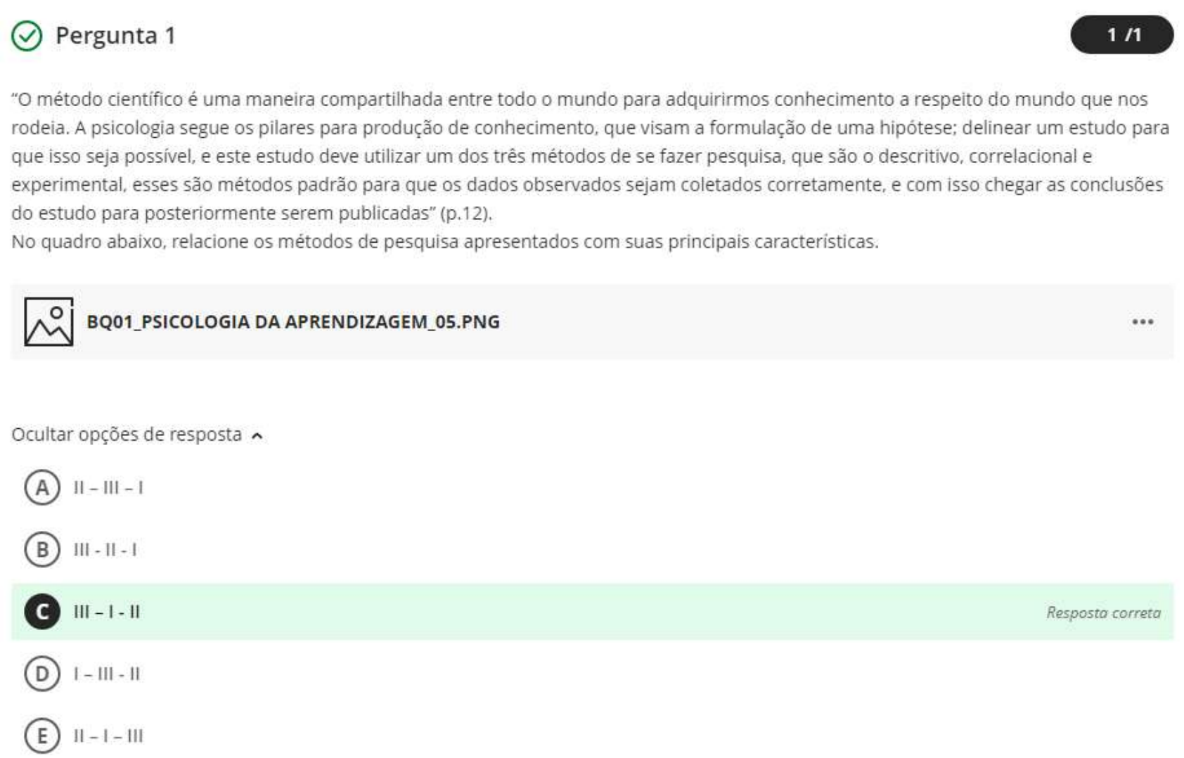 Psicologia Da Aprendizagem - Avaliação On-Line 1 (AOL 1) - Questionário ...