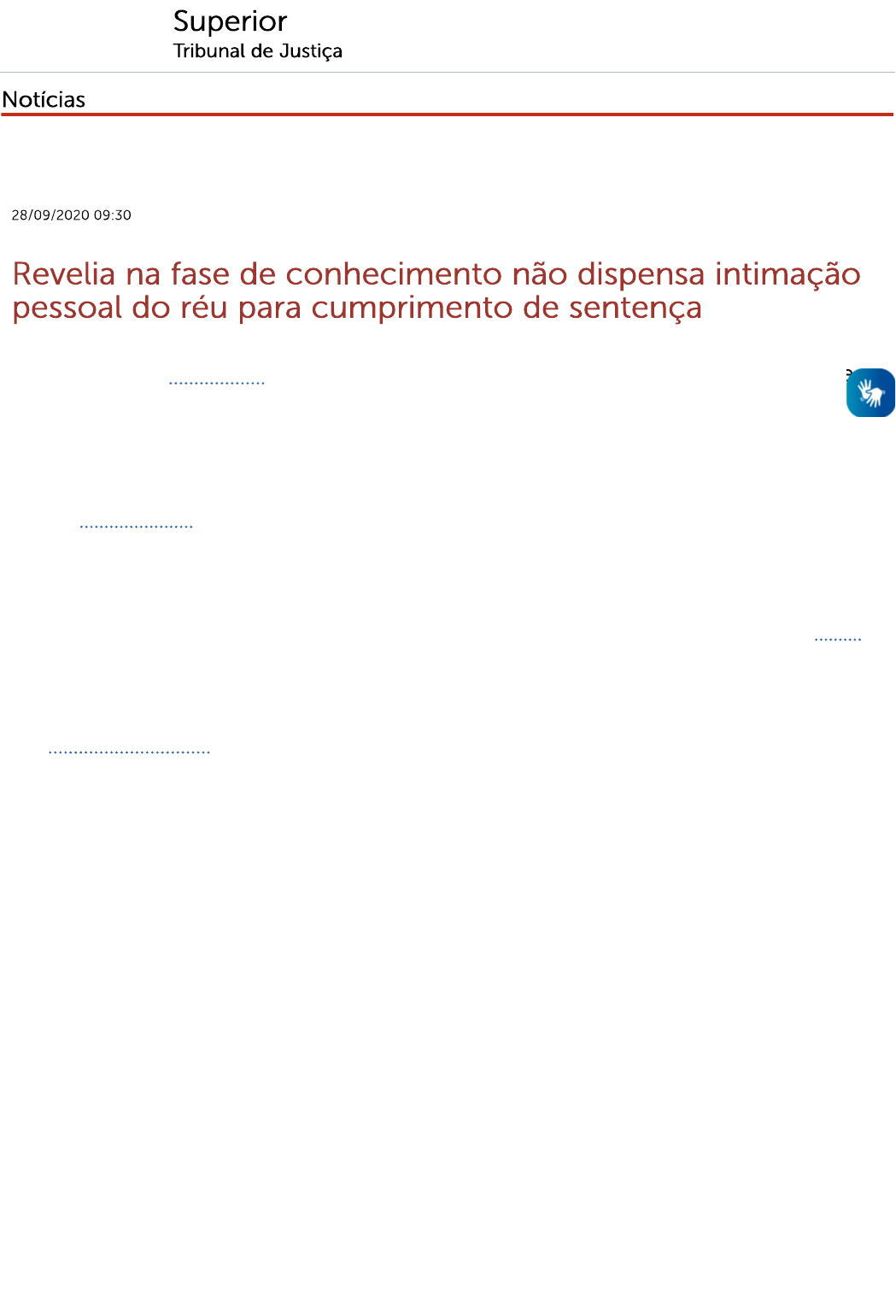 Revelia sem advogado constituído exige intimação da sentença no