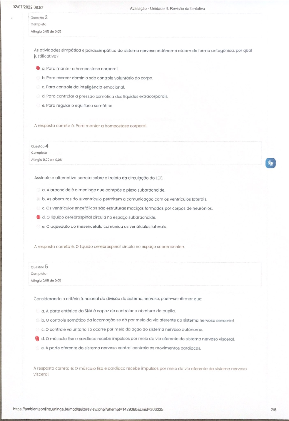 Anatomia Humana Atividade Ii Uning Anatomia Humana I