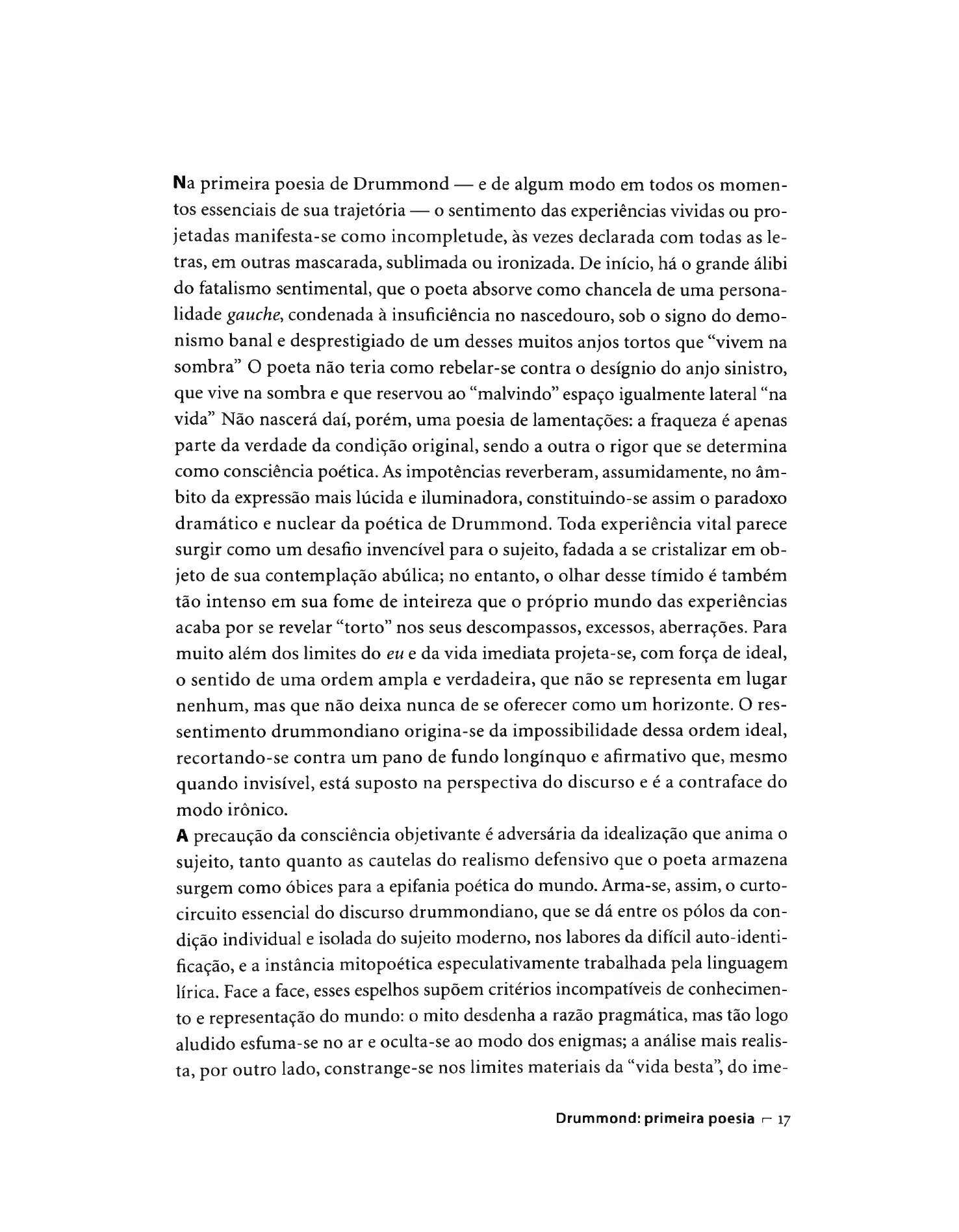 A intimidade de Drummond em Versos de Circunstância