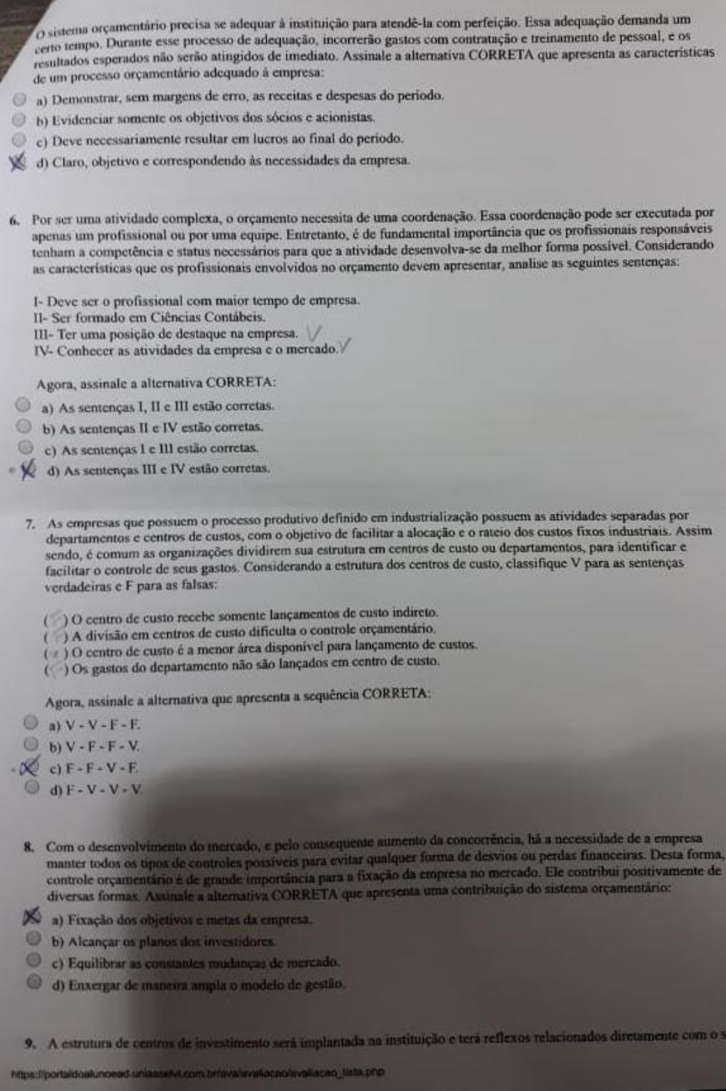 Prova Ii Orçamento Empresarial 5 Orçamento Empresarial 0735