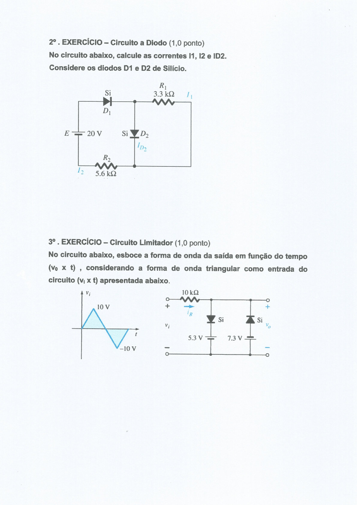 1 Pag2 Lista De Exercícios Sobre Diodos - Circuitos Elétricos I