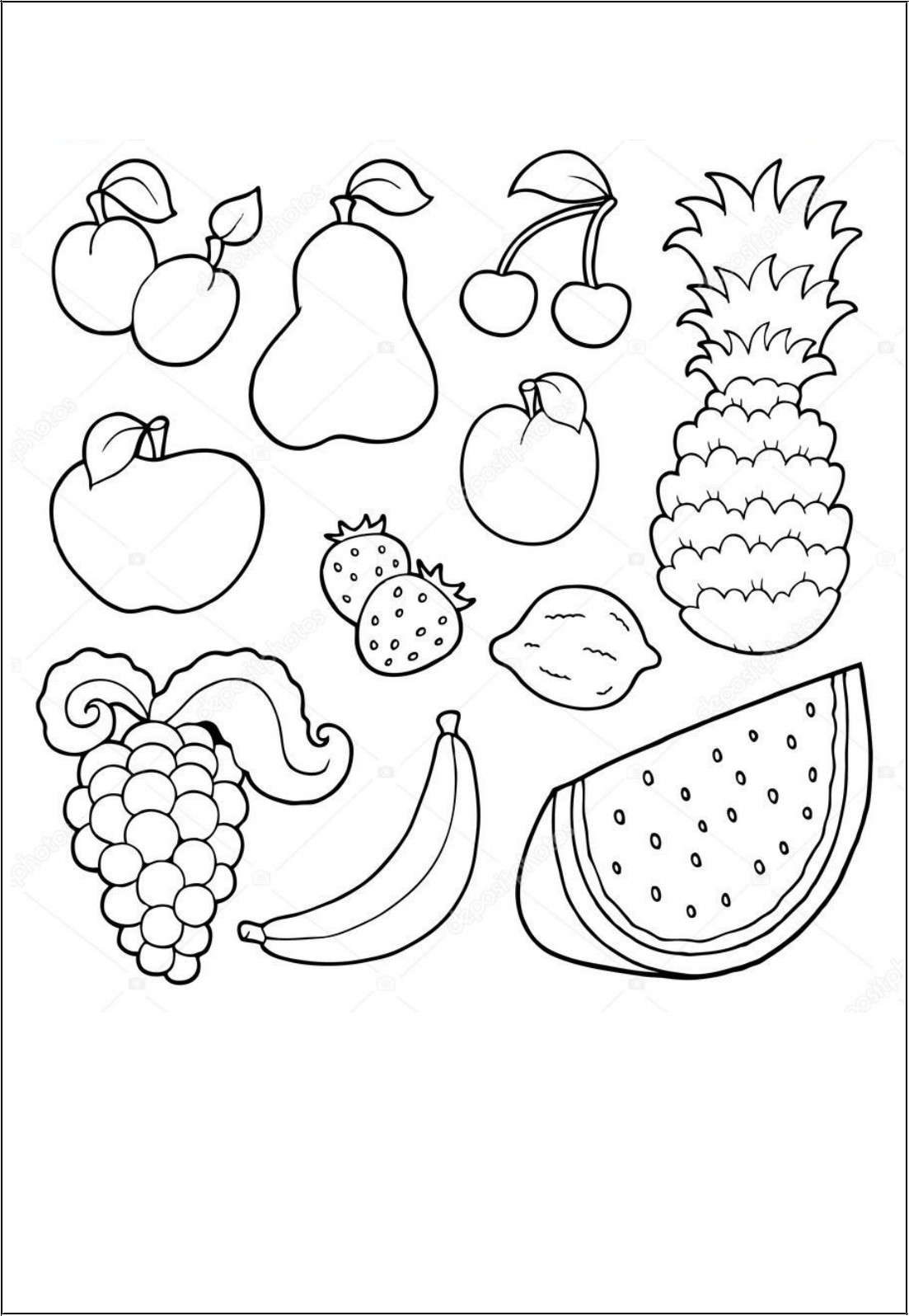 Desenho de Frutas do deserto para colorir