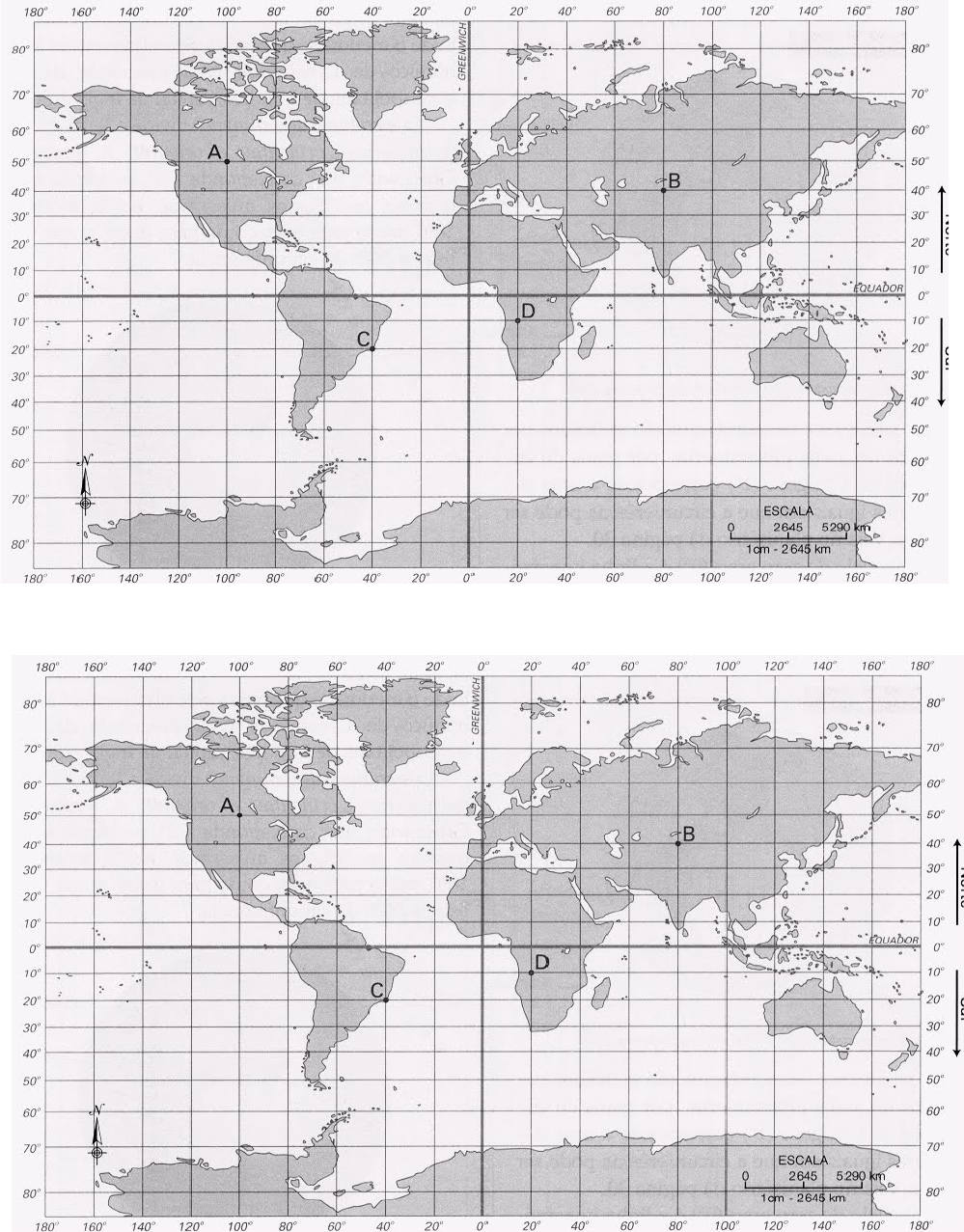 Atividade Latitude E Longitude Geografia 3686