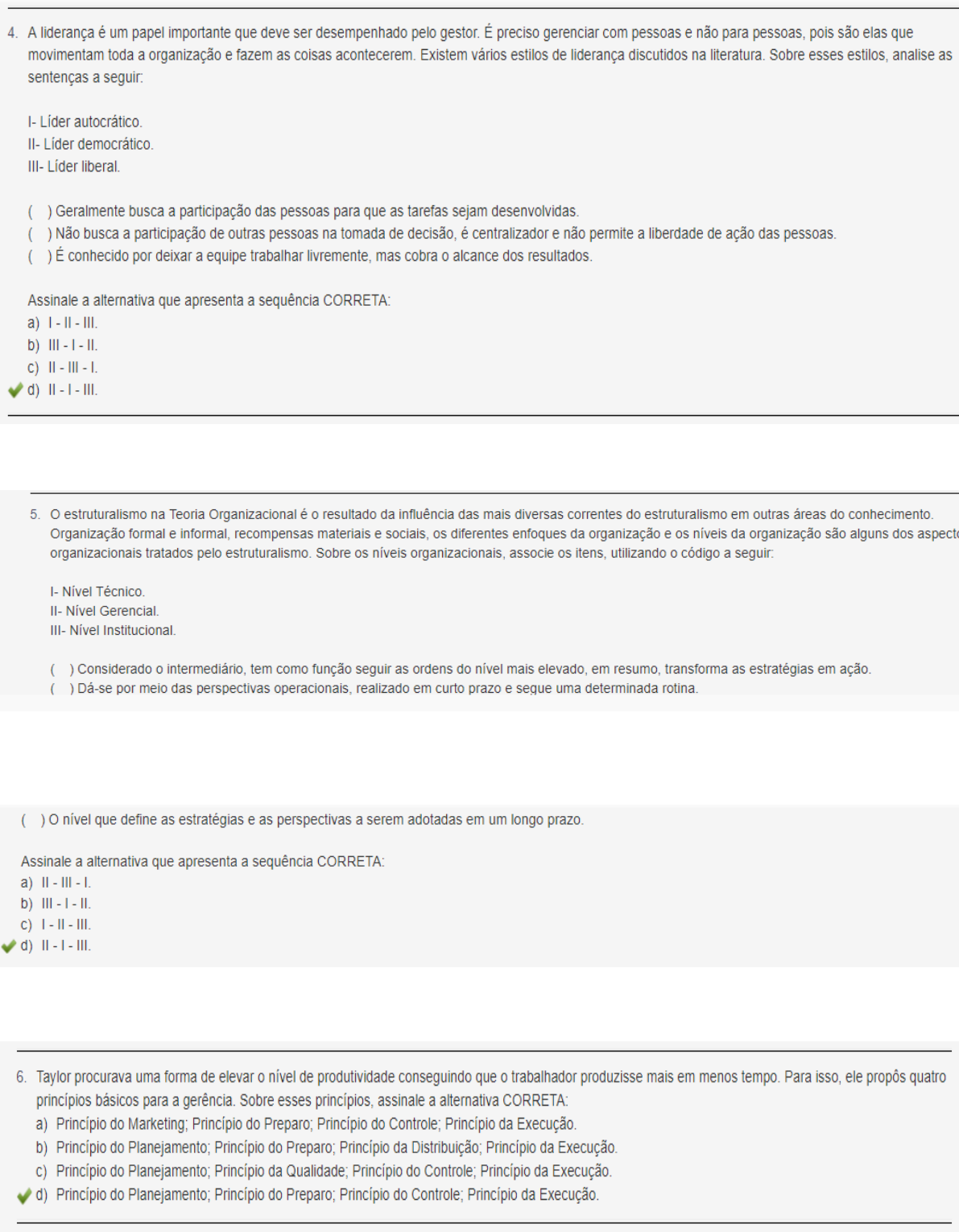 Prova Discursiva Fundamentos E Teoria Organizacional Uniasselvi
