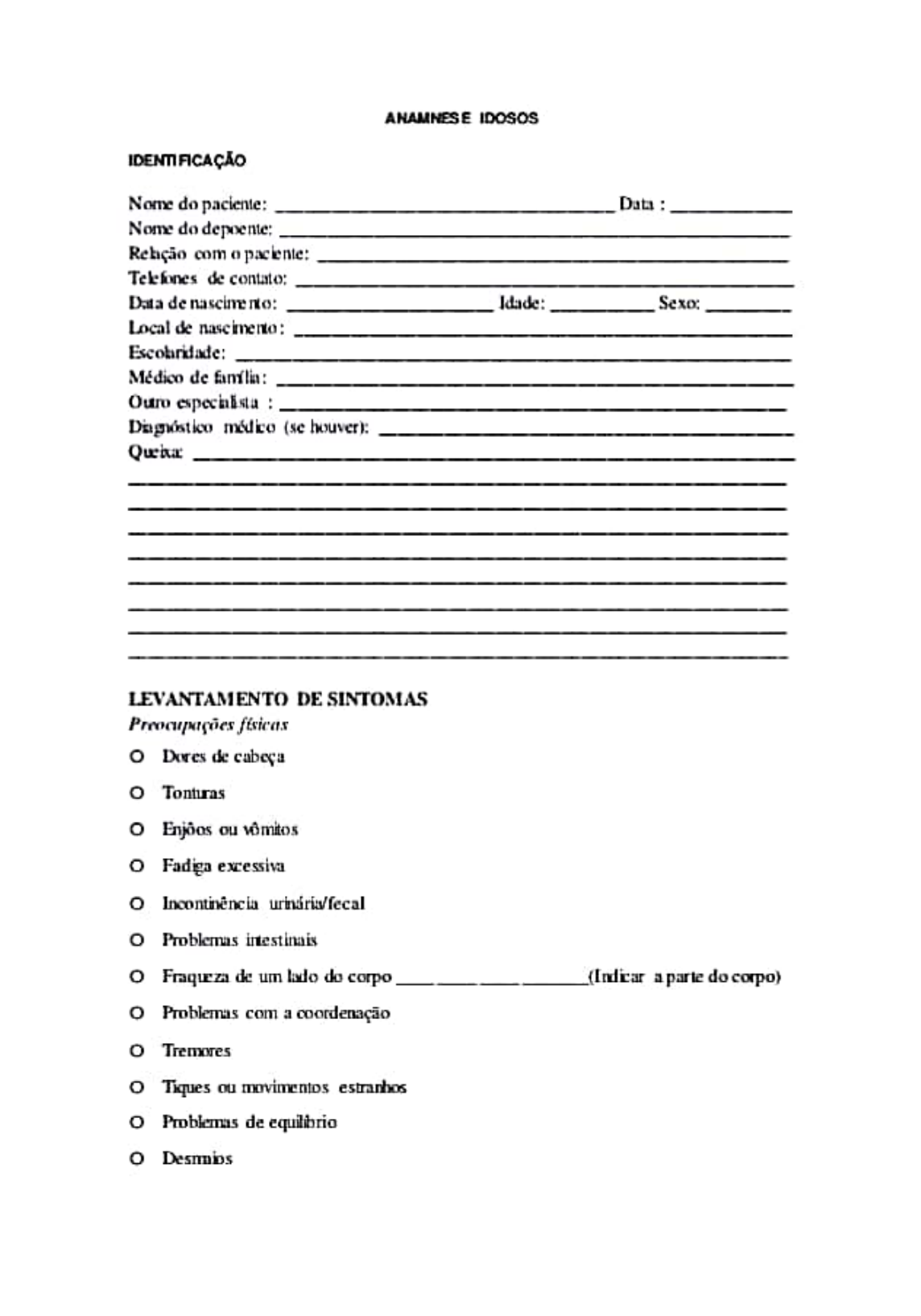 anamnese educação especial - Pesquisa Google