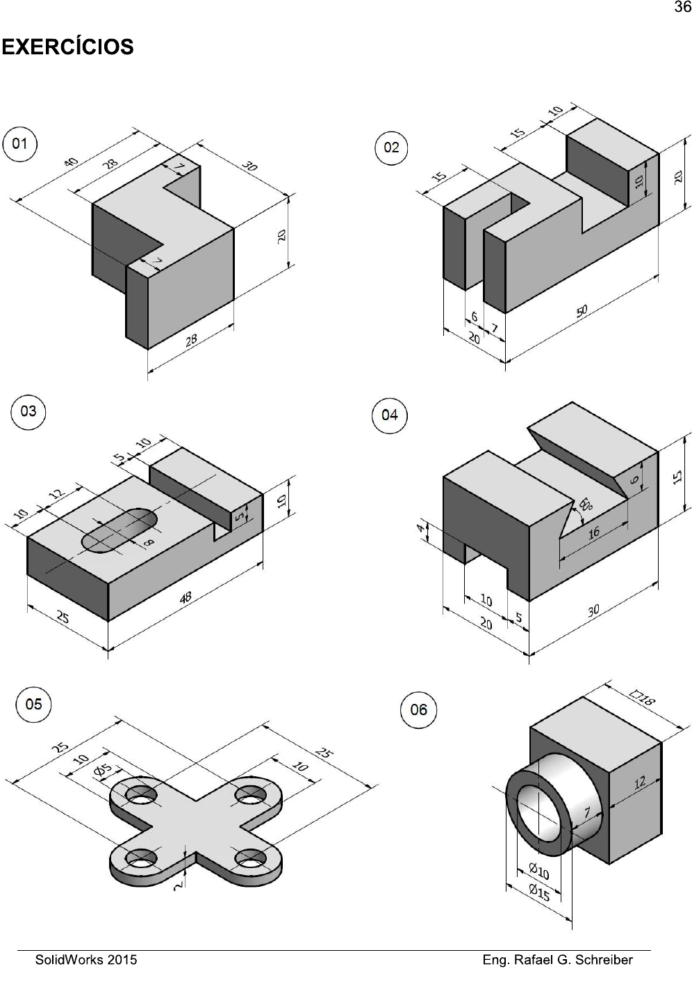 Lista De Exercicios Solidworks Desenho Técnico I 7028