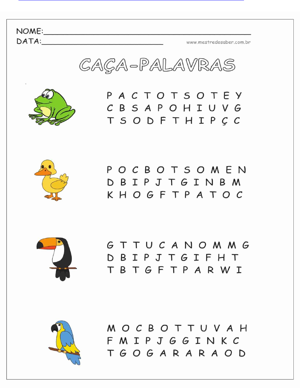 Caça-palavras simples 1 worksheet