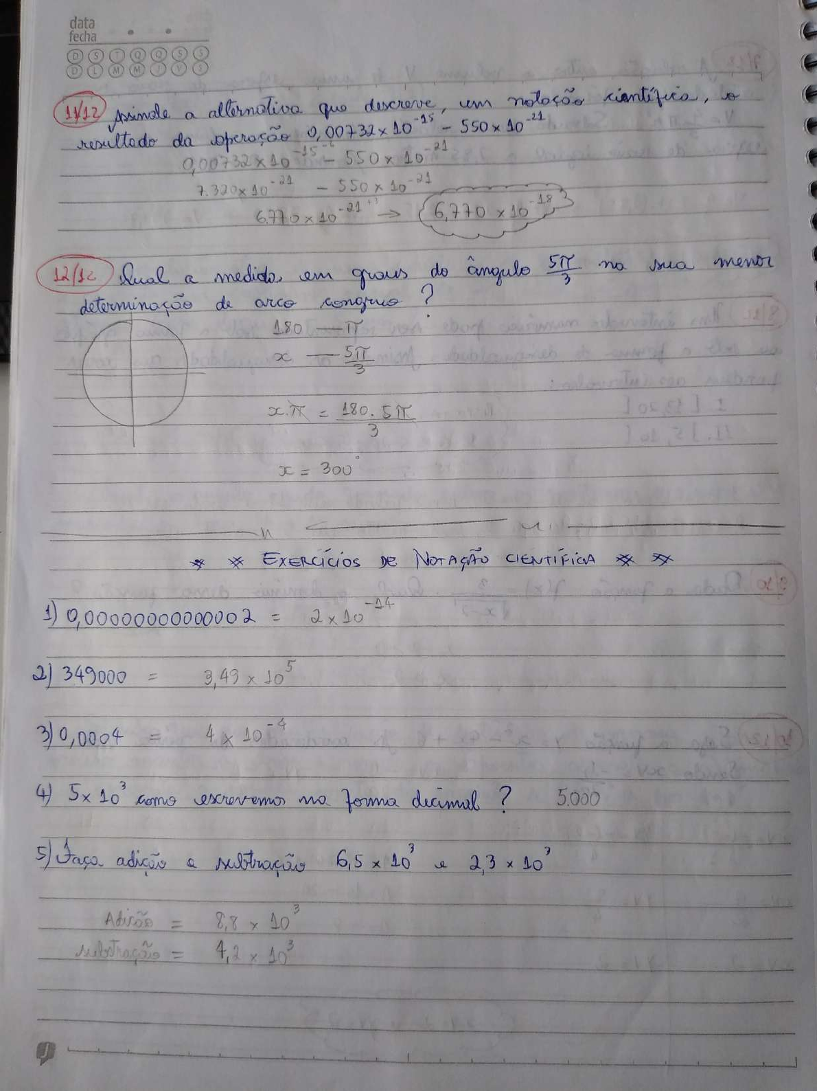 Exercícios Resolvidos : Notação Científica - Exercício 2 - Básico 