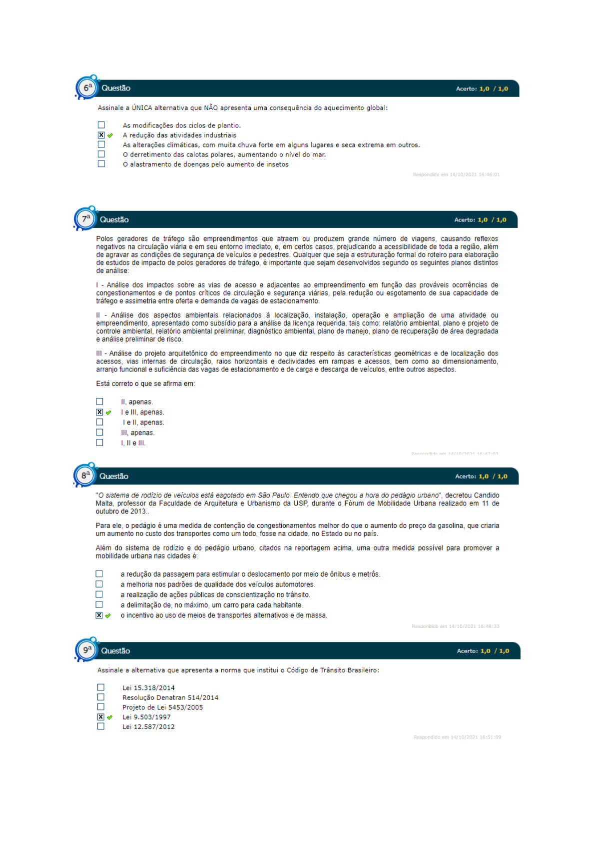 Simulado AV - Mobilidades E Sistemas De Transporte - Mobilidade E ...