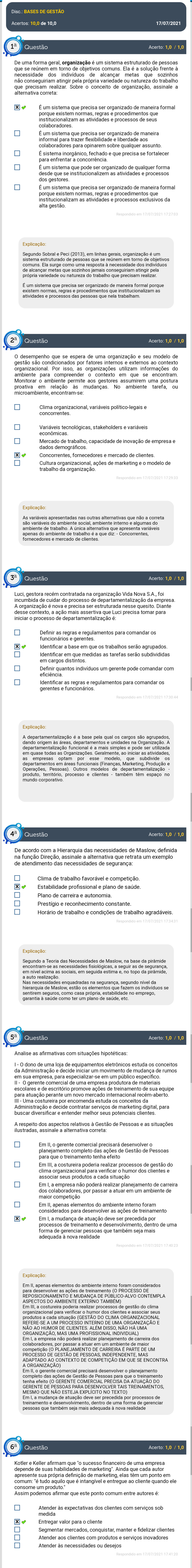 Simulado - Base de Gestão - Estácio - EAD - Bases de Gestão