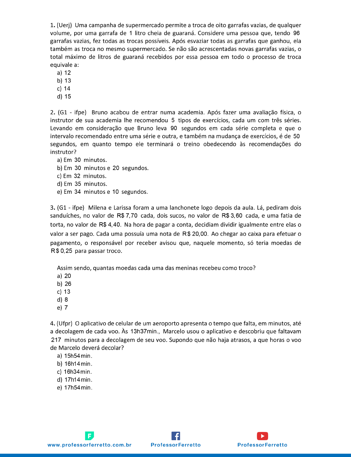 Questões Resolvidas Enem Matemática - FDPLEARN
