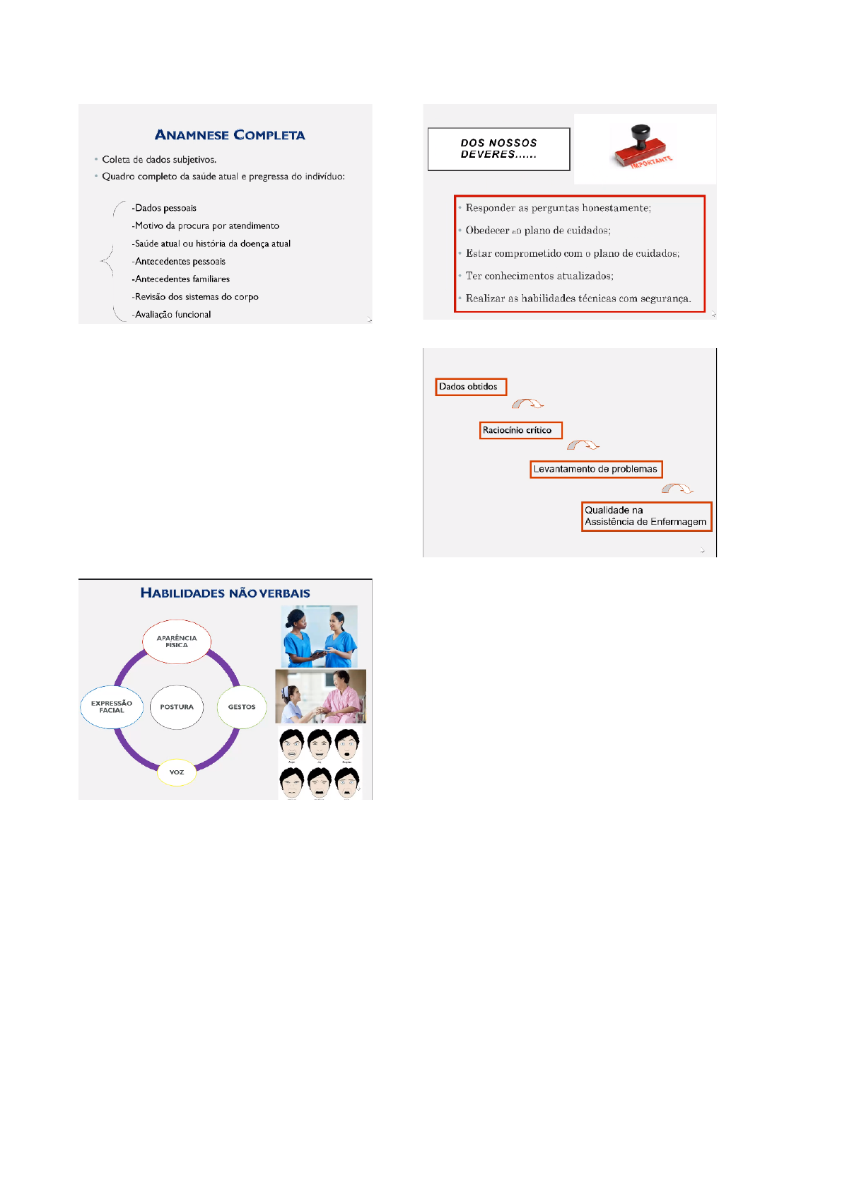 Anamnese Completa - SISTEMATIZAÇÃO DA ASSISTENCIA DE ENFERMAGEM