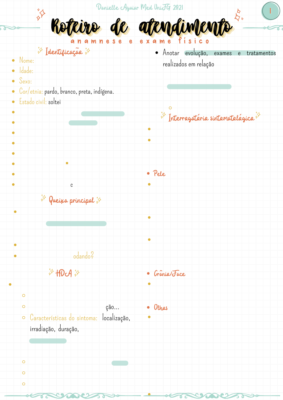 ANAMNESE EXAME FÍSICO - ANAMNESE EXAME FÍSICO