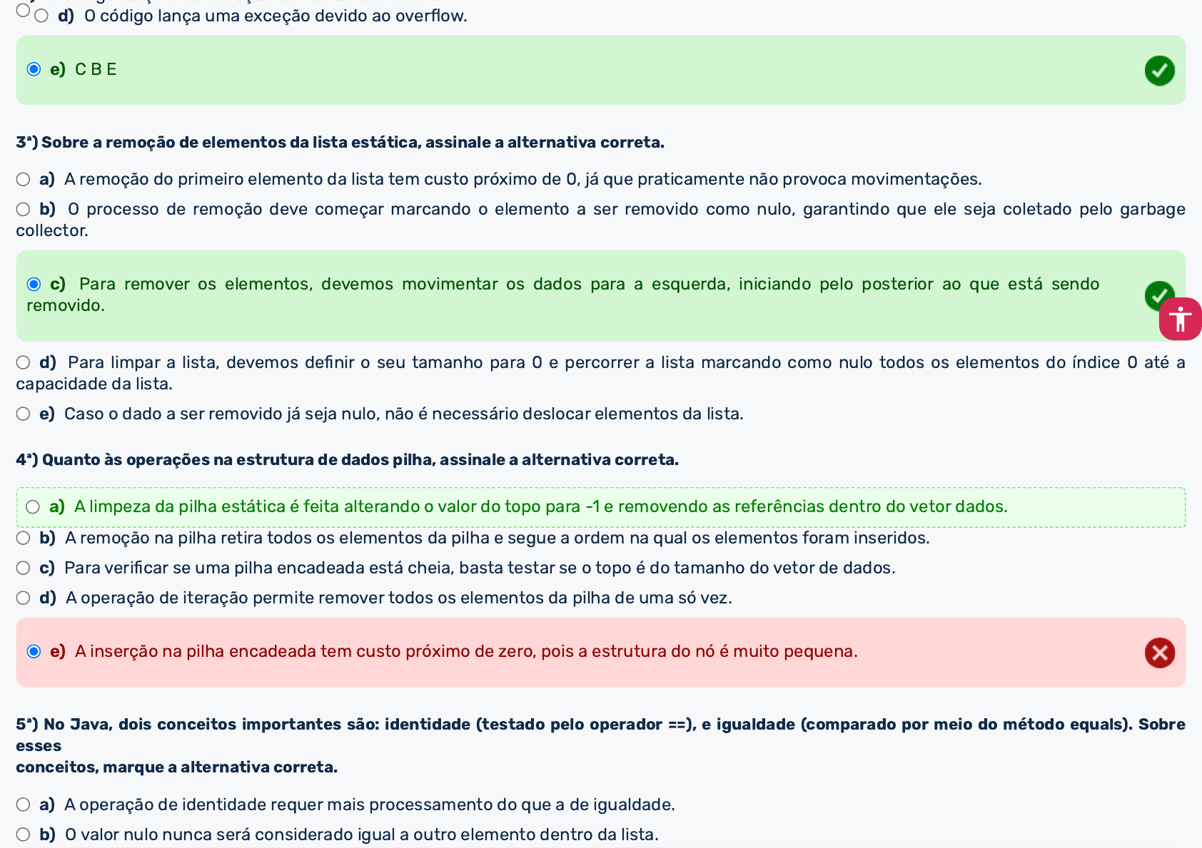 Avaliações - FASUL Educacional EAD - ESTRUTURA DE DADOS (8