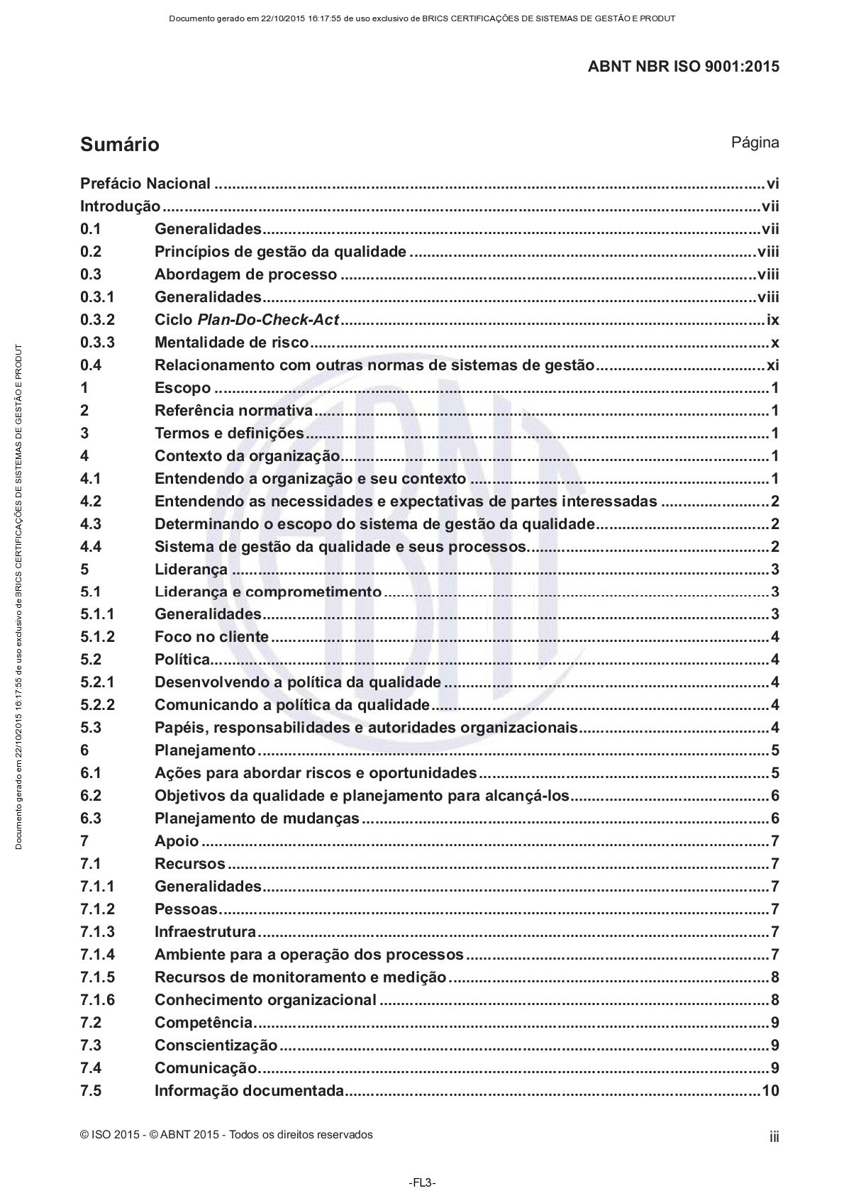 Abnt Nbr Iso 9001 2015 Sistema De Gestão Da Qualidade Requisitos Iso 9001 8296