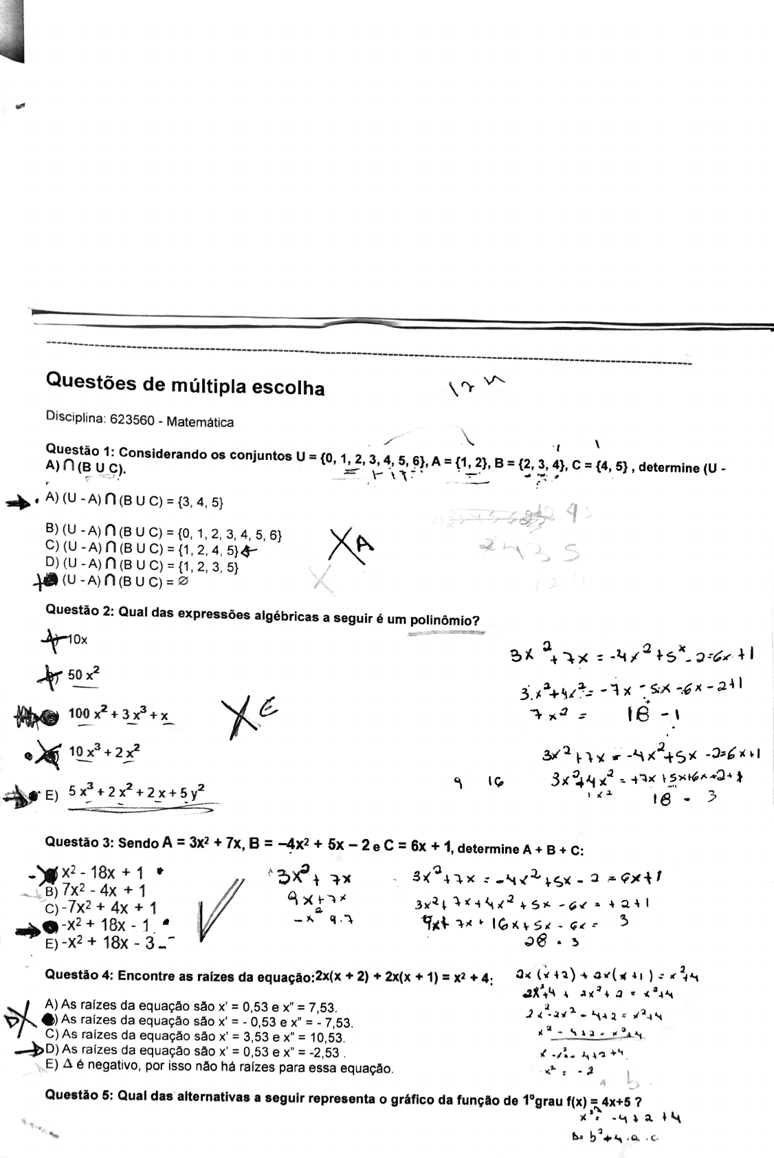 Prova Matemática - Matemática