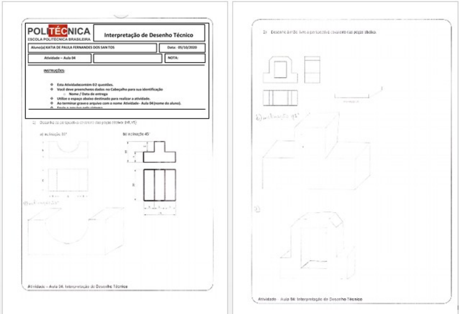 Atividade De InterpretaÇÃo De Desenho TÉcnico Enem 9254