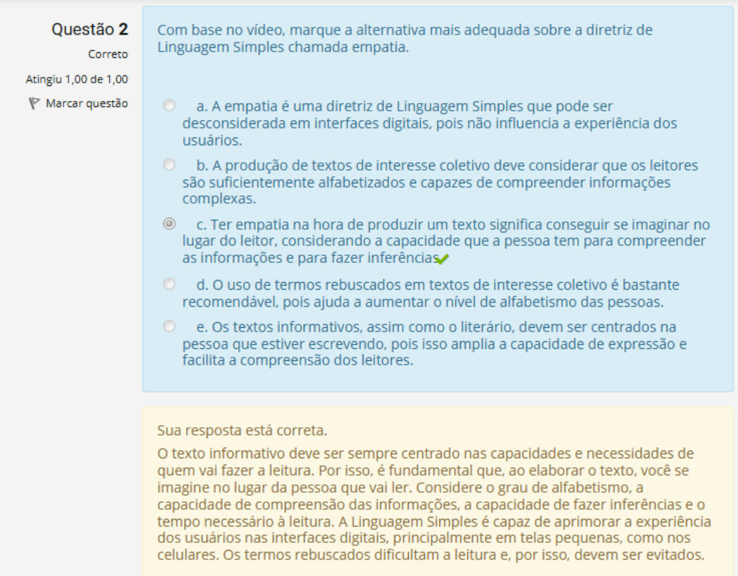 Questionario Primeiros passos para uso de Linguagem Simples Administração