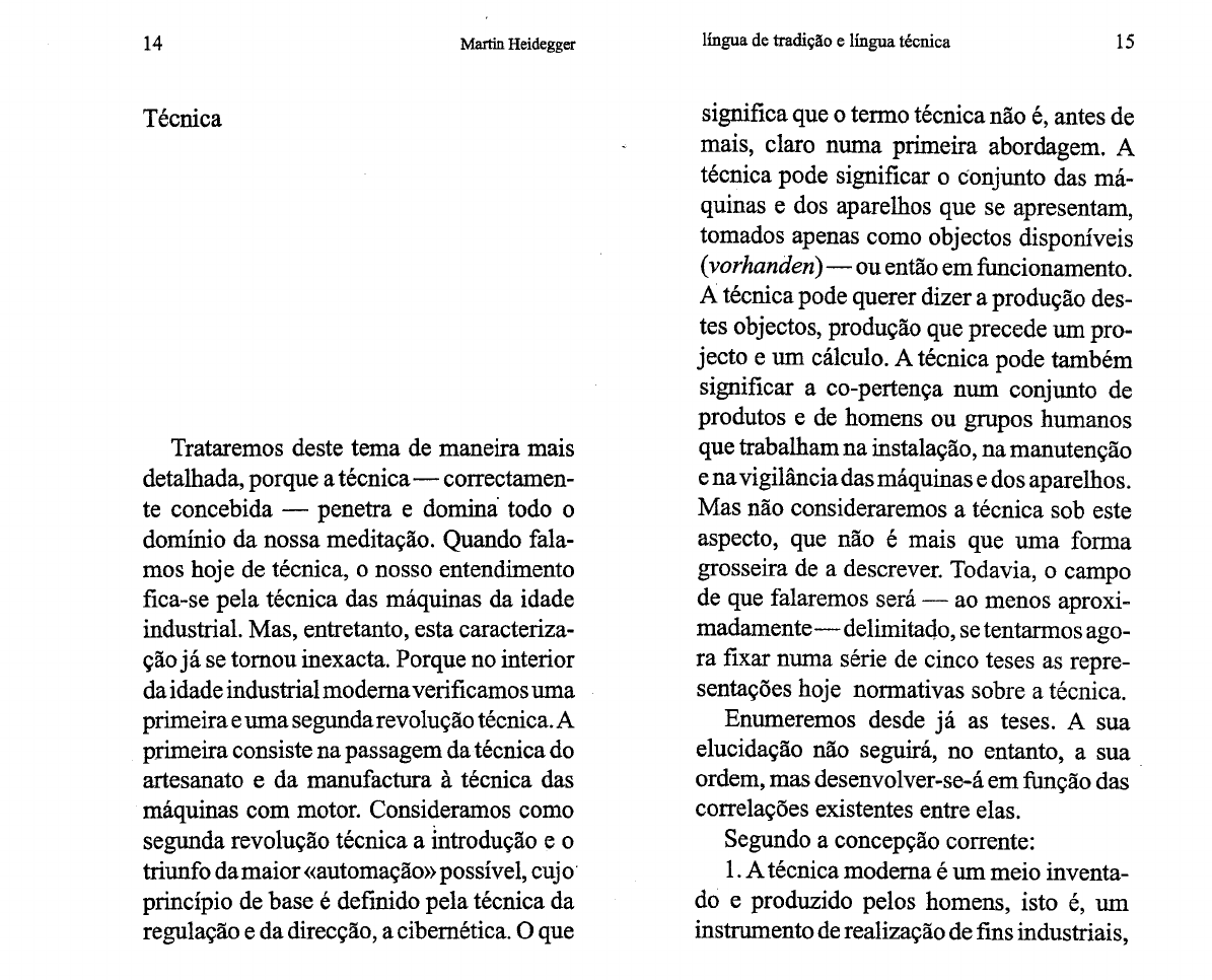 PDF) HEIDEGGER Martin Lingua de traducao e Lingua Tecnica