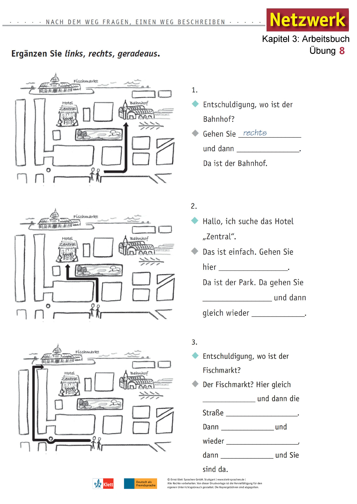 Wegbeschreibung Englisch übungen Pdf Klasse 6 Arbeitsblatt Wegbeschreibung Richtungen - Alemão