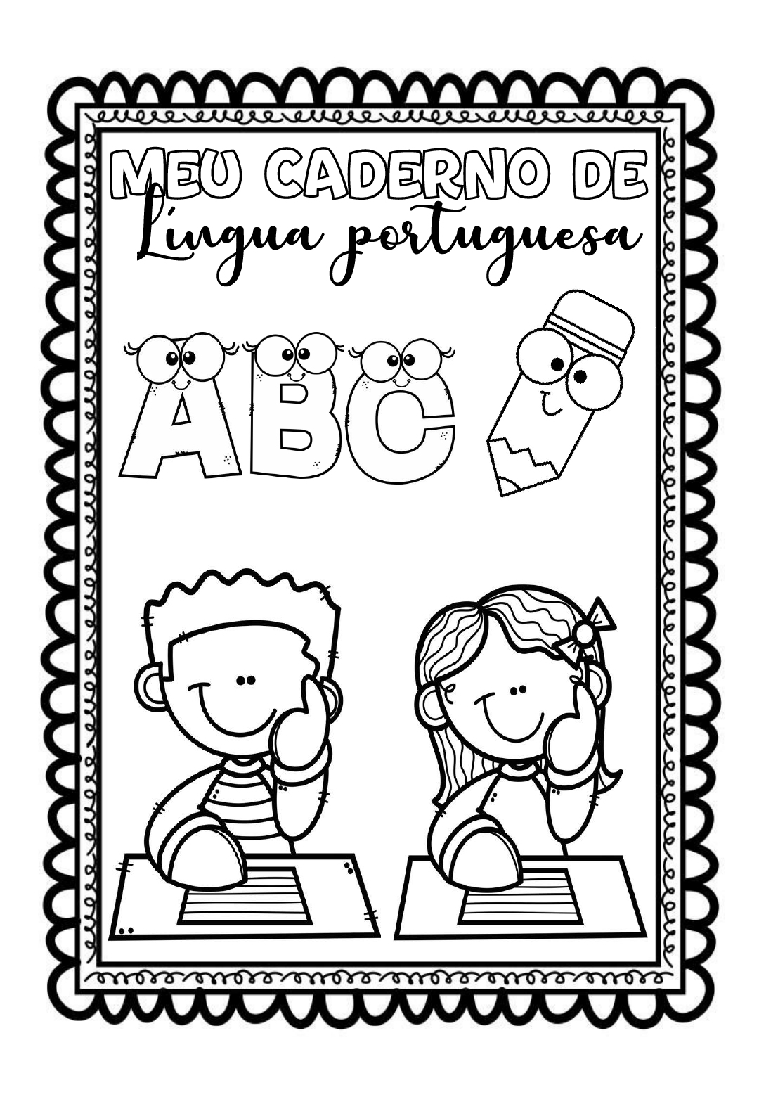 Desenhos de Caderno para Colorir - Curso Completo de Pedagogia